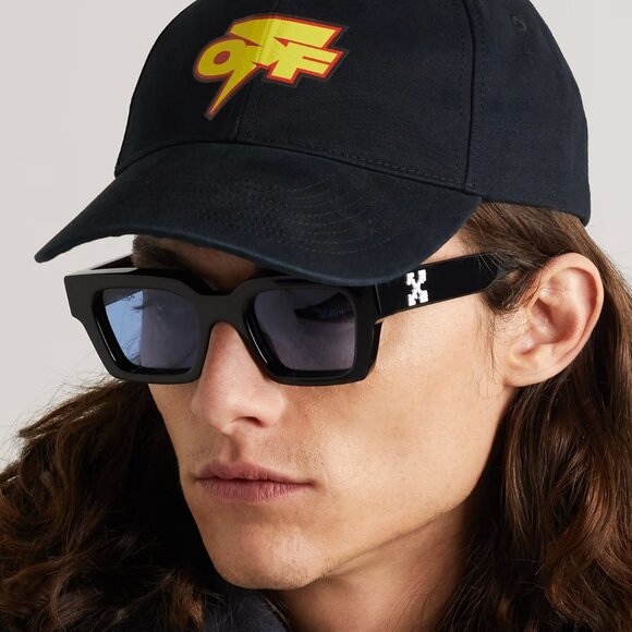 Off-White VIRGIL Sunglasses – Havana Square Frame Blue | Model OERI008 6045 - Picture 9 of 11